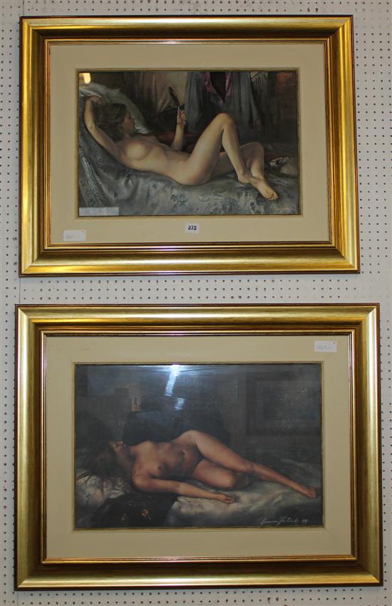 Pair of limited edition prints of Italian nudes